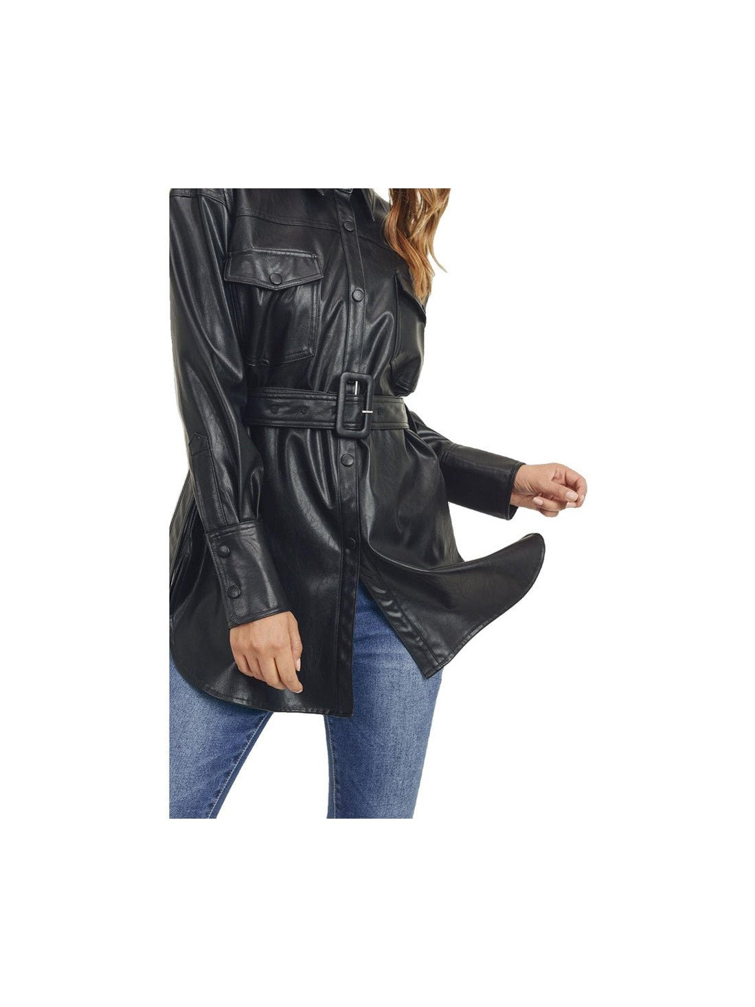 Marianne Womens Classy Genuine Leather Coat - Courbe et Compagnie