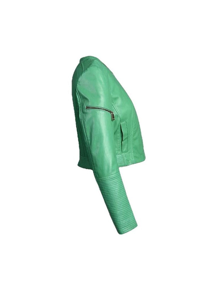 Minty Womens Short Leather Jacket - Courbe et Compagnie