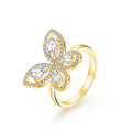 MINTYBOX Butterfly Moissanite Ring for Women Solid 10k 14k White Gold Pear Cut 6*4mm Pass Diamond Test Engagement Fine Jewelry - Courbe et Compagnie