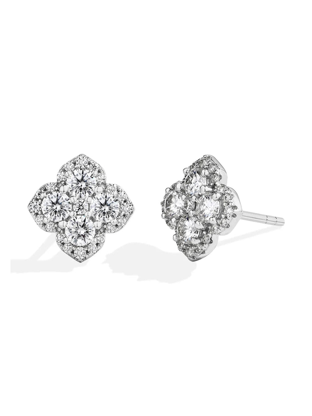 MINTYBOX S925 Silver D/VVS1 Moissanite Stud Earrings for Women Clover Lab Diamond Earring 1.054ctw Luxury Wedding Fine Jewelry - Courbe et Compagnie