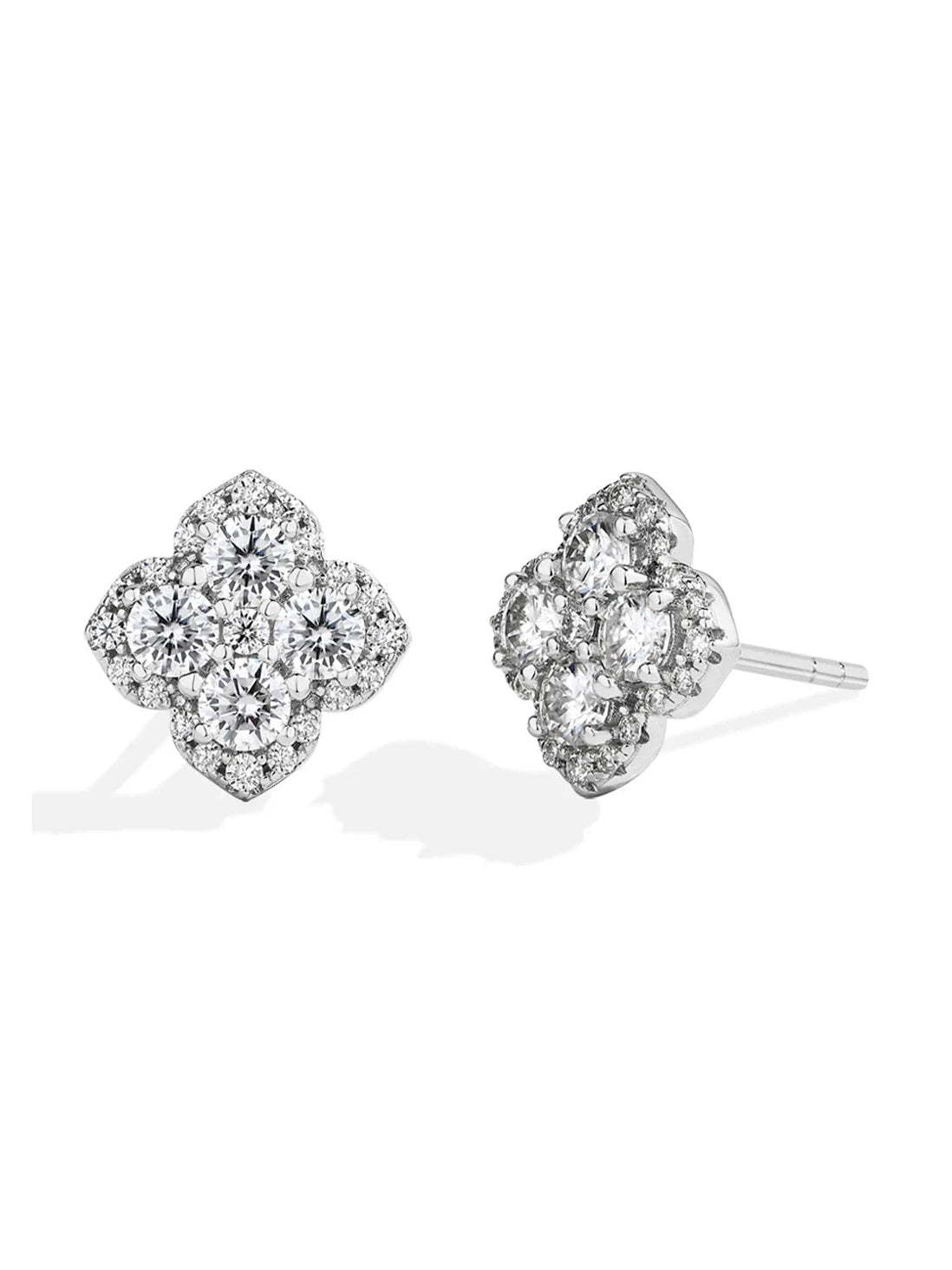MINTYBOX S925 Silver D/VVS1 Moissanite Stud Earrings for Women Clover Lab Diamond Earring 1.054ctw Luxury Wedding Fine Jewelry - Courbe et Compagnie