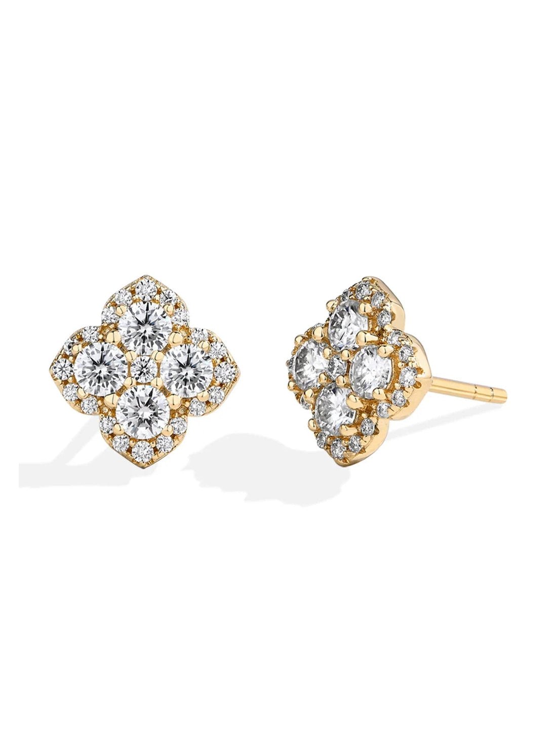 MINTYBOX S925 Silver D/VVS1 Moissanite Stud Earrings for Women Clover Lab Diamond Earring 1.054ctw Luxury Wedding Fine Jewelry - Courbe et Compagnie