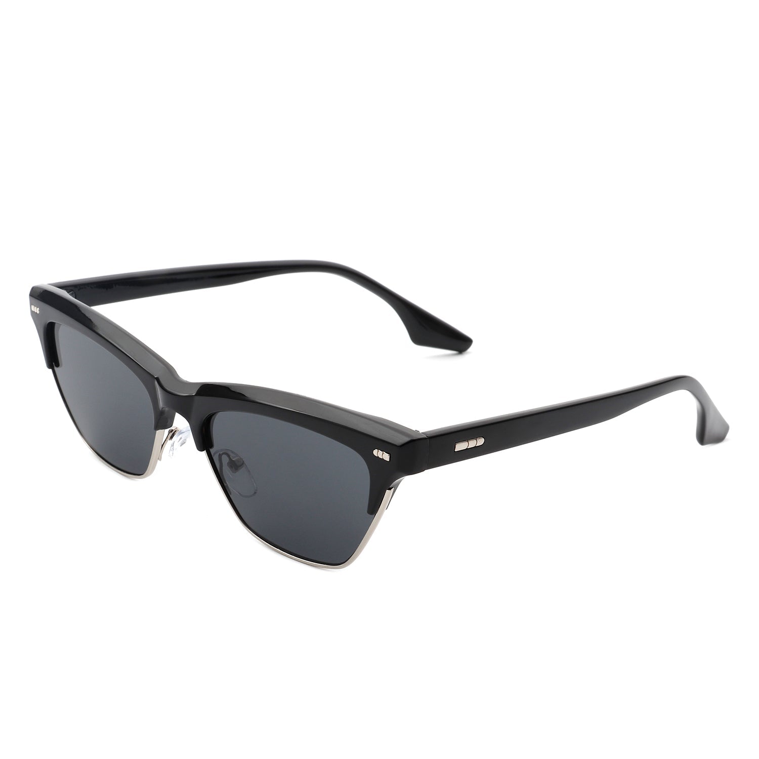 Mistique - Women Retro Half Frame Square Fashion Cat Eye Sunglasses - Courbe et Compagnie