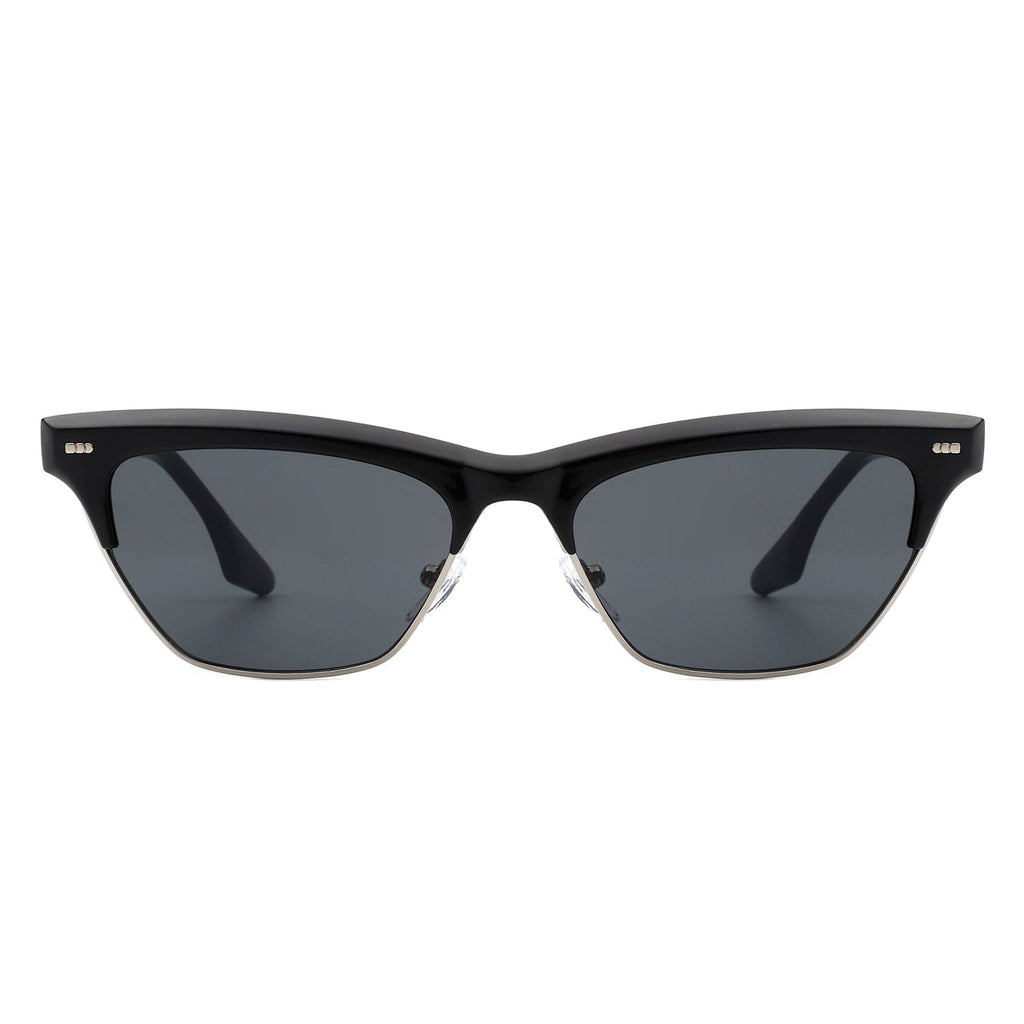 Mistique - Women Retro Half Frame Square Fashion Cat Eye Sunglasses - Courbe et Compagnie
