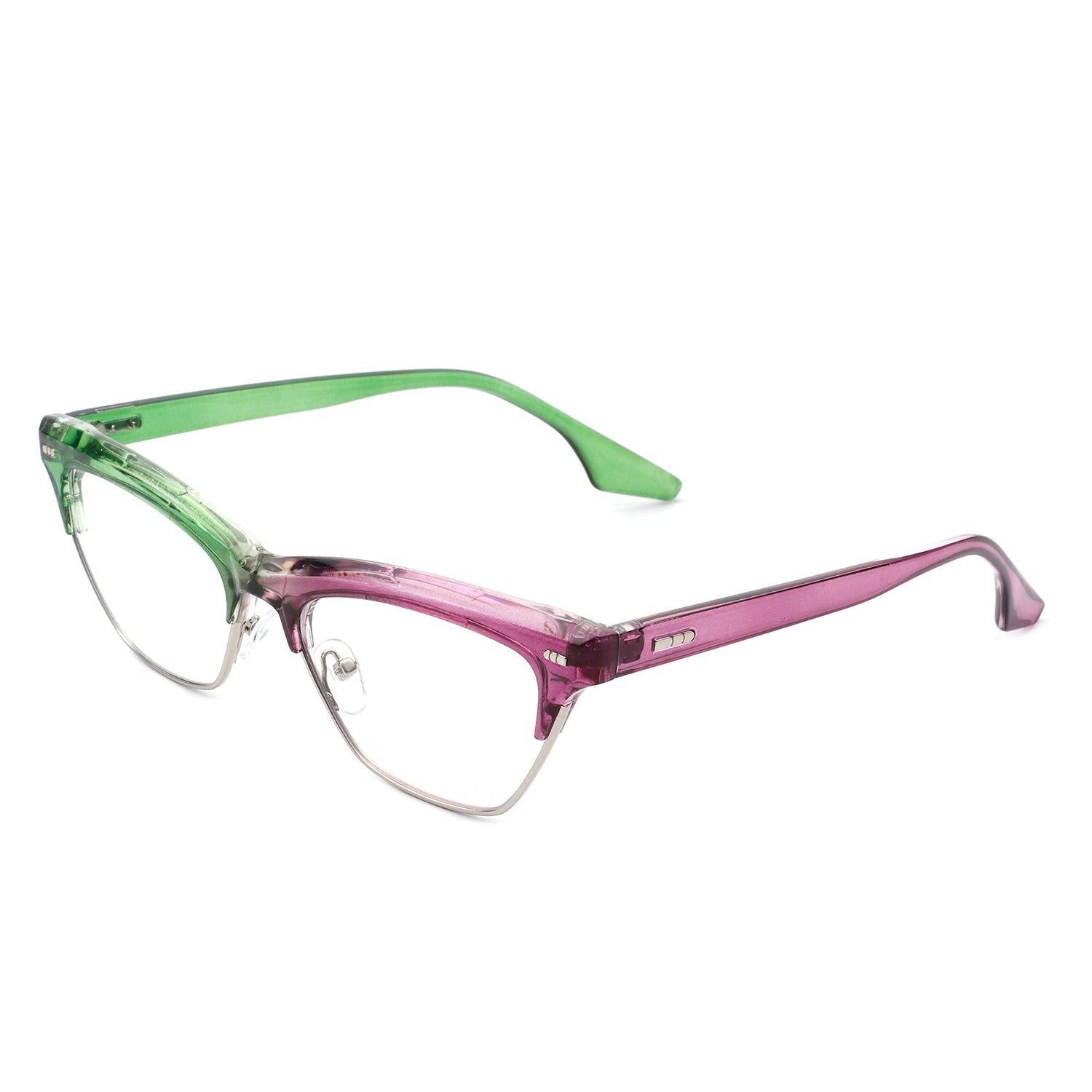 Mistique - Women Retro Half Frame Square Fashion Cat Eye Sunglasses - Courbe et Compagnie