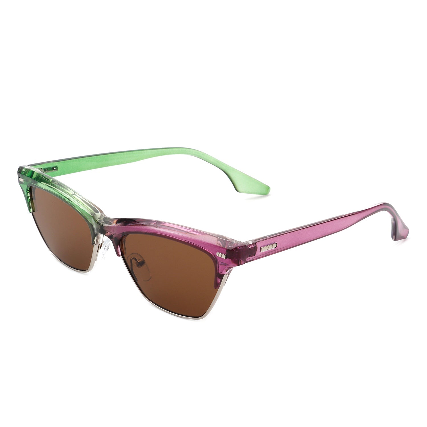 Mistique - Women Retro Half Frame Square Fashion Cat Eye Sunglasses - Courbe et Compagnie