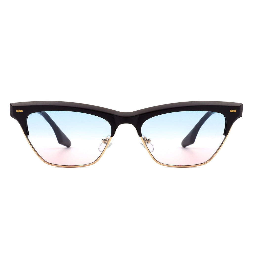 Mistique - Women Retro Half Frame Square Fashion Cat Eye Sunglasses - Courbe et Compagnie
