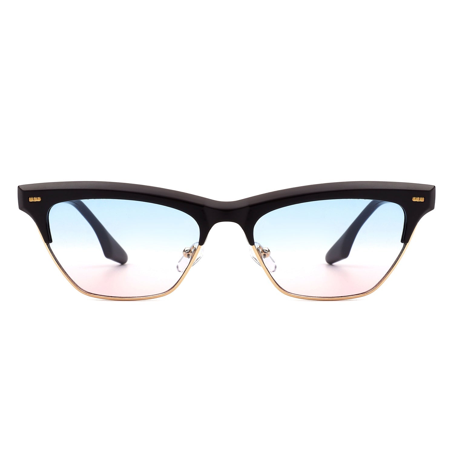 Mistique - Women Retro Half Frame Square Fashion Cat Eye Sunglasses - Courbe et Compagnie