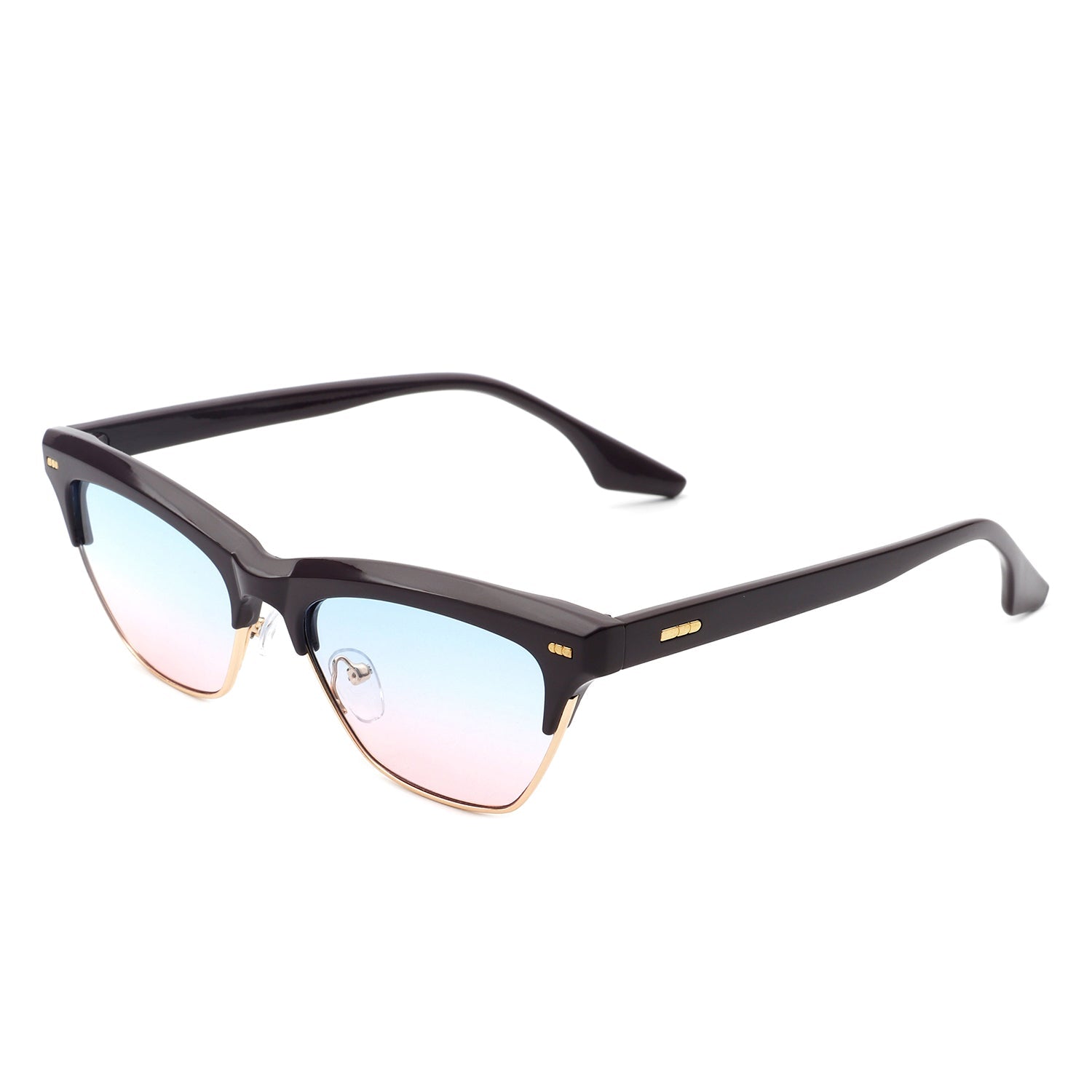 Mistique - Women Retro Half Frame Square Fashion Cat Eye Sunglasses - Courbe et Compagnie