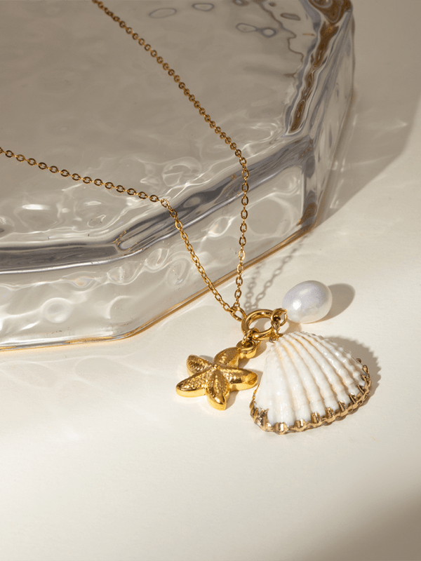 Modern ocean series pearl accessories, fashionable and versatile starfish shell necklaces and necklaces - Courbe et Compagnie