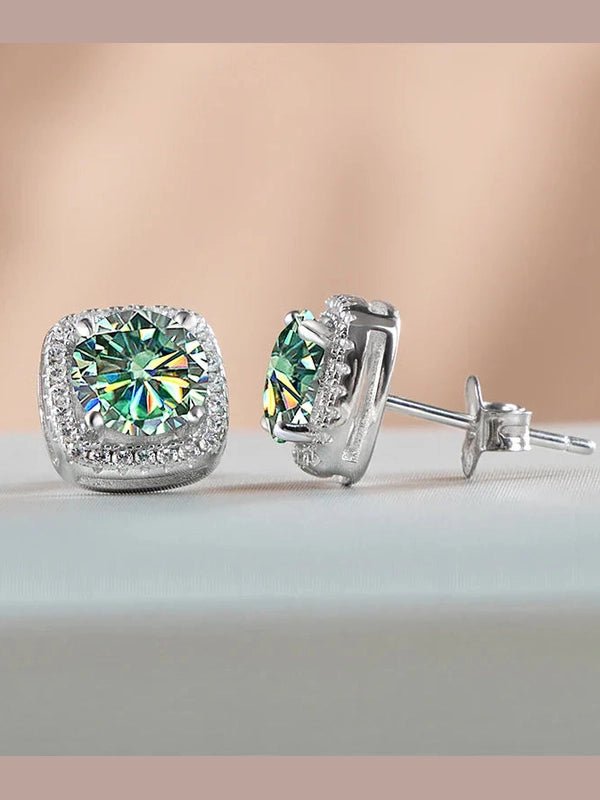 Moissanite Stud Earrings 925 Sterling Silver Round Cut Classic Women's Jewelry - Courbe et Compagnie