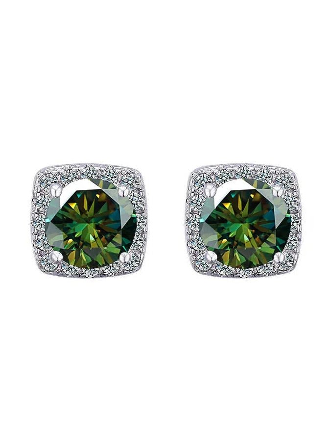 Moissanite Stud Earrings 925 Sterling Silver Round Cut Classic Women's Jewelry - Courbe et Compagnie