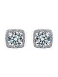 Moissanite Stud Earrings 925 Sterling Silver Round Cut Classic Women's Jewelry - Courbe et Compagnie