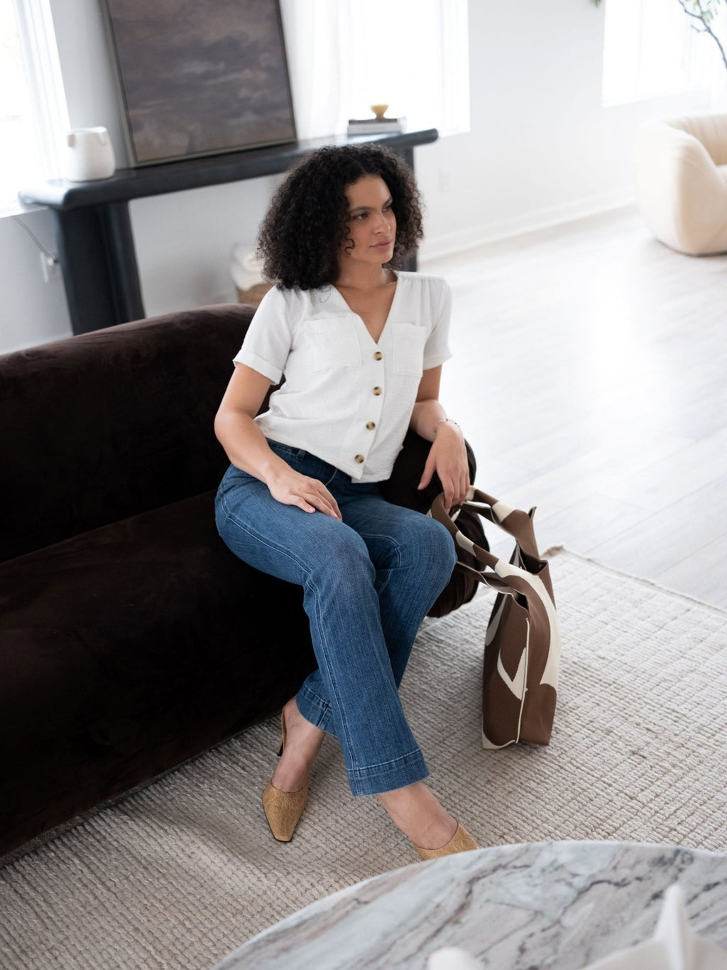 MOOdy Latte Signature Tote - Courbe et Compagnie