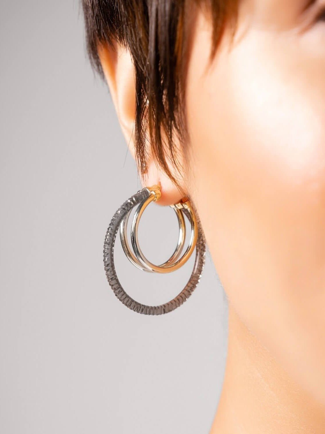 Multi Lucite Hoop Earrings - Courbe et Compagnie