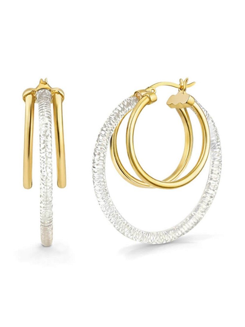 Multi Lucite Hoop Earrings - Courbe et Compagnie