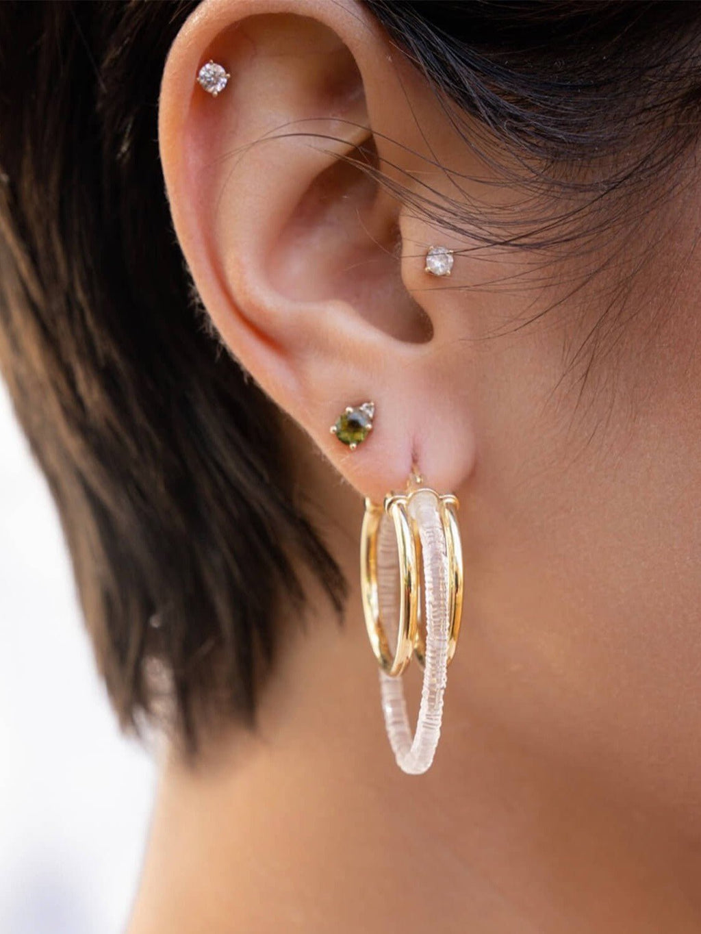 Multi Lucite Hoop Earrings - Courbe et Compagnie