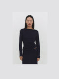 NARAE LONG SLEEVE TOP IN NAVY - Courbe et Compagnie
