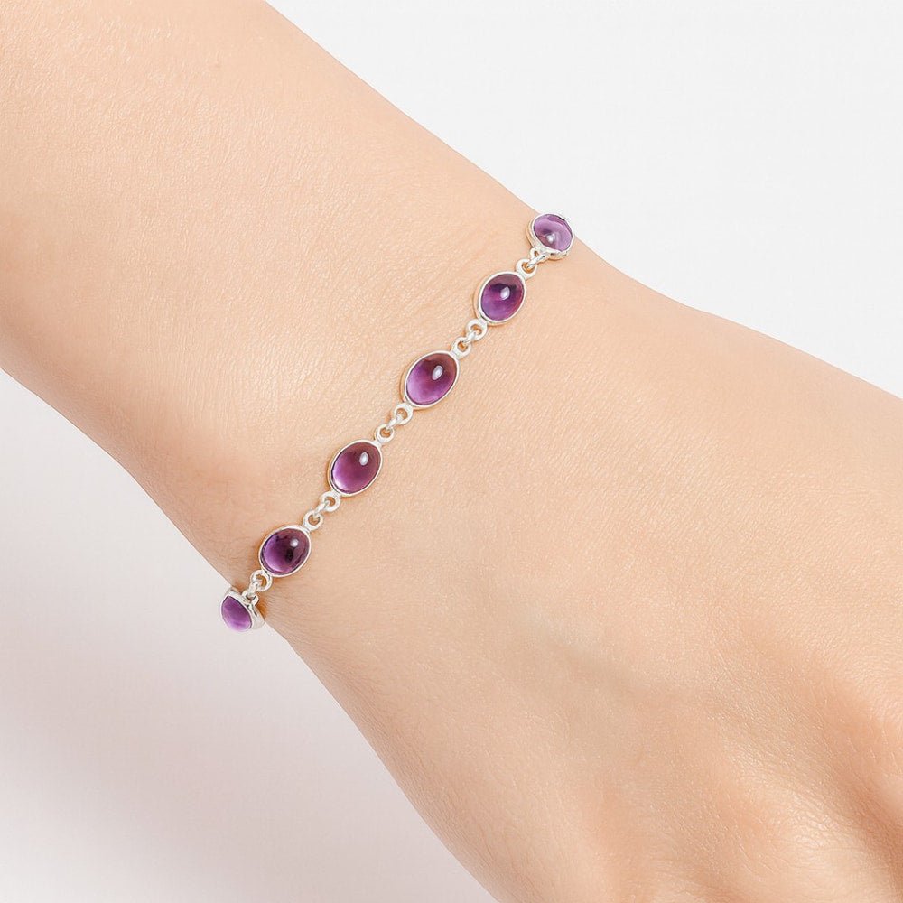 Natural Amethyst Cab - Brazil Bracelet B-1001 SDB5284 - Courbe et Compagnie