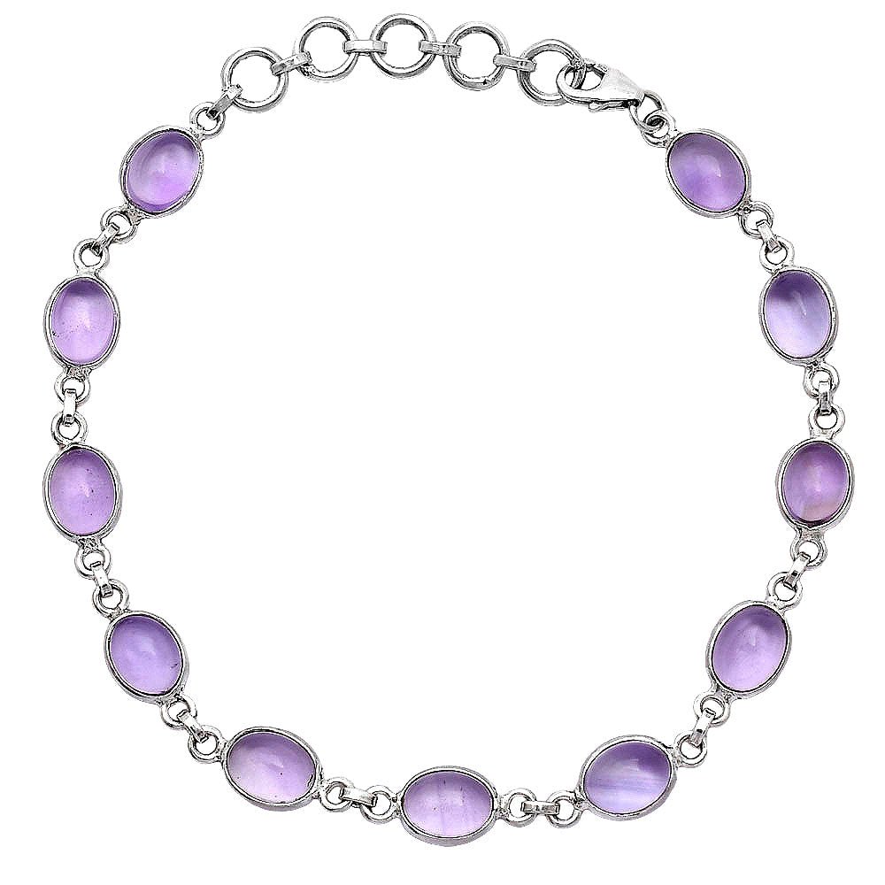 Natural Amethyst Cab - Brazil Bracelet B-1001 SDB5284 - Courbe et Compagnie