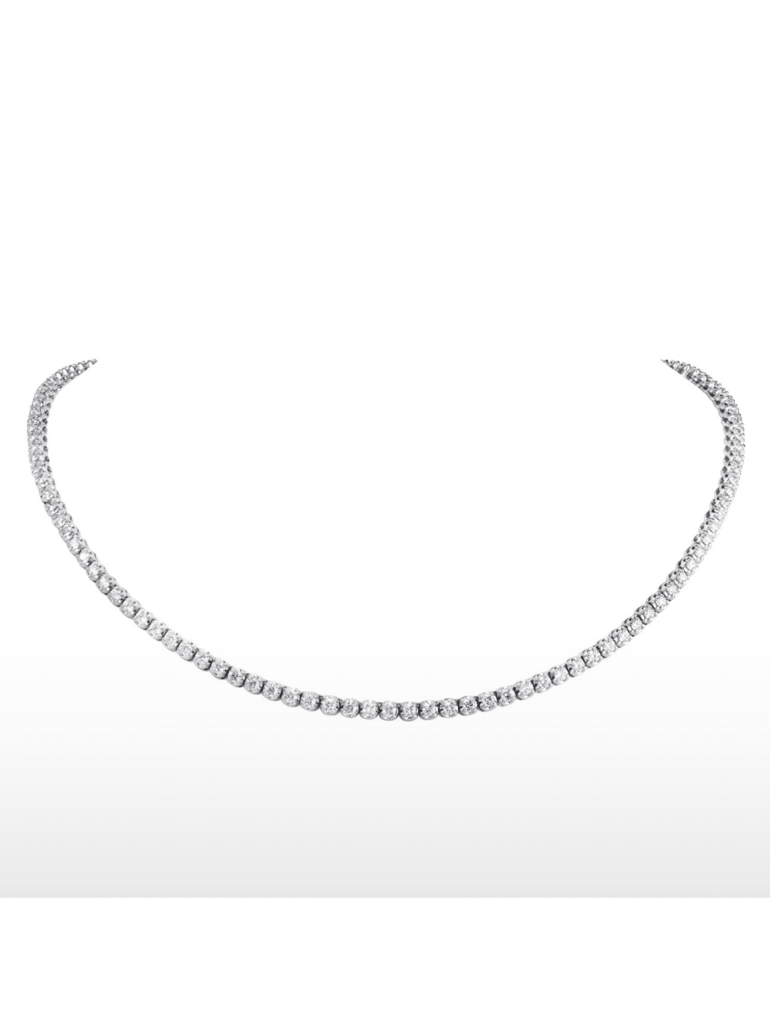 Natural Diamond Tennis Necklace in 14K White Gold – 4.83ctw, 17-Inch Fine Jewelry - Courbe et Compagnie