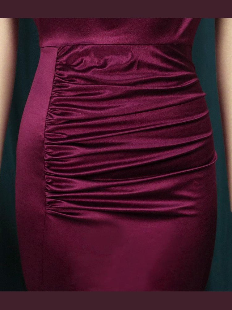 New Burgundy Cashmere Plus Size Dresses Women Dress Summer - Courbe et Compagnie