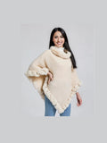 New Luxury Rabbit Fur Collar Shawl Cape for women Elegant Autumn Winter Fashion - Courbe et Compagnie