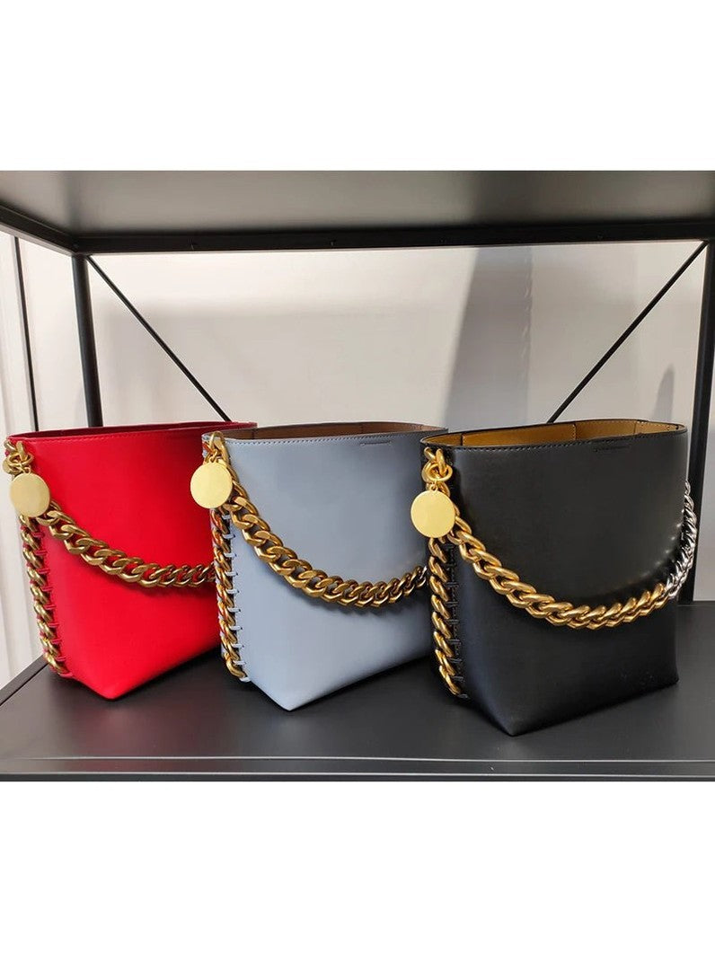 New Women's Bucket Bag Luxury Shoulder Bag High Quality Handbag Fashion Women's Bag Thick Chain Party Bag Wallet - Courbe et Compagnie