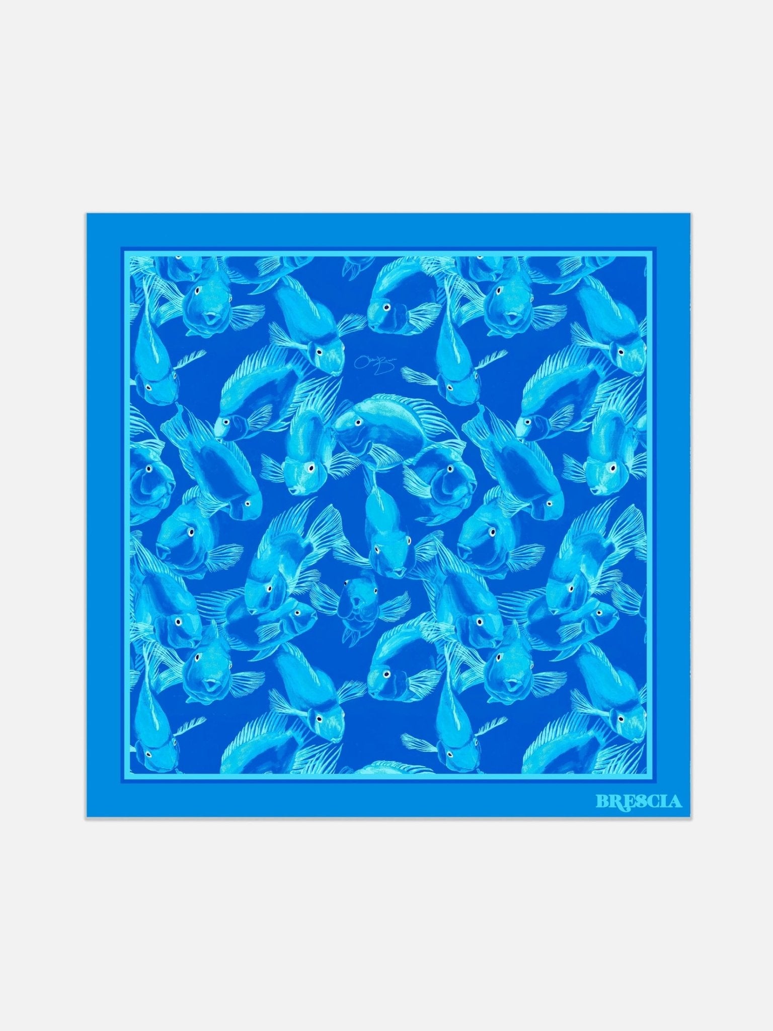 Parrots of Paradise Silk Scarf - Blue - Courbe et Compagnie
