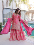 Party Wear Sharara Suit — Sky Blue & Light Pink - Courbe et Compagnie