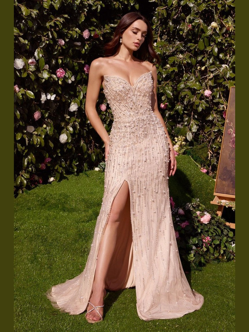 Pearls & Diamond Feather Gown - Courbe et Compagnie