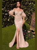 Pearls & Diamond Feather Gown - Courbe et Compagnie