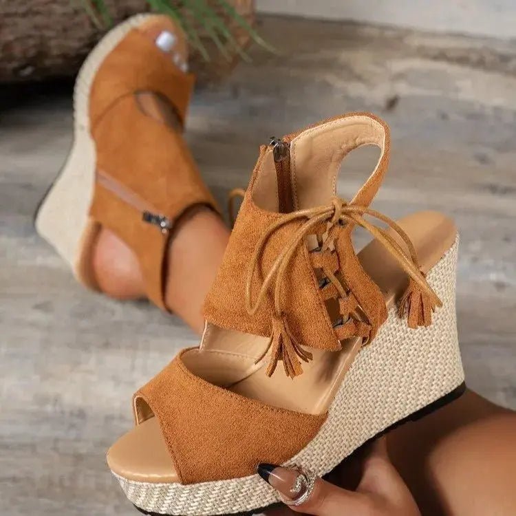 Peep Toe Wedge Sandals for Stylish Summer Comfort - Courbe et Compagnie