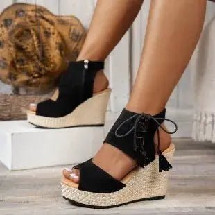 Peep Toe Wedge Sandals for Stylish Summer Comfort - Courbe et Compagnie