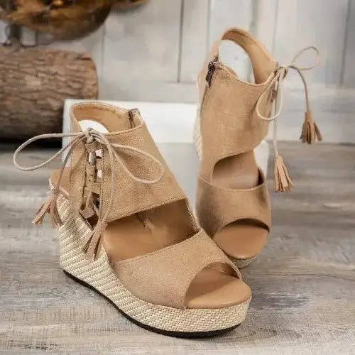 Peep Toe Wedge Sandals for Stylish Summer Comfort - Courbe et Compagnie