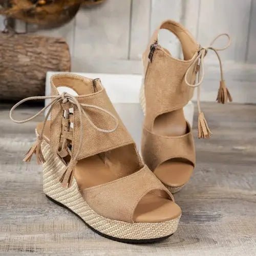 Peep Toe Wedge Sandals for Stylish Summer Comfort - Courbe et Compagnie