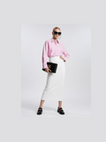 Pink Striped Oversized Shirt with Geometric Pocket • BYMANYC ® New York - Courbe et Compagnie