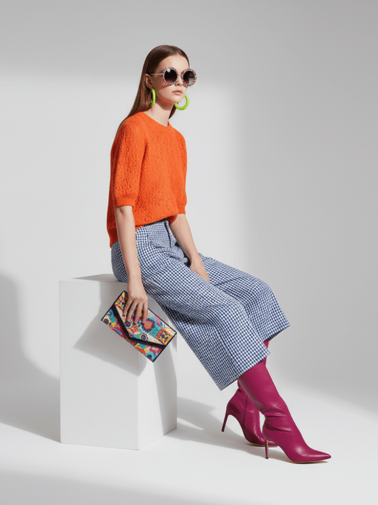 Plaid Wide-Leg Pants 7/8, Brooklyn Heights | Women - BYMANYC ® New York - Courbe et Compagnie