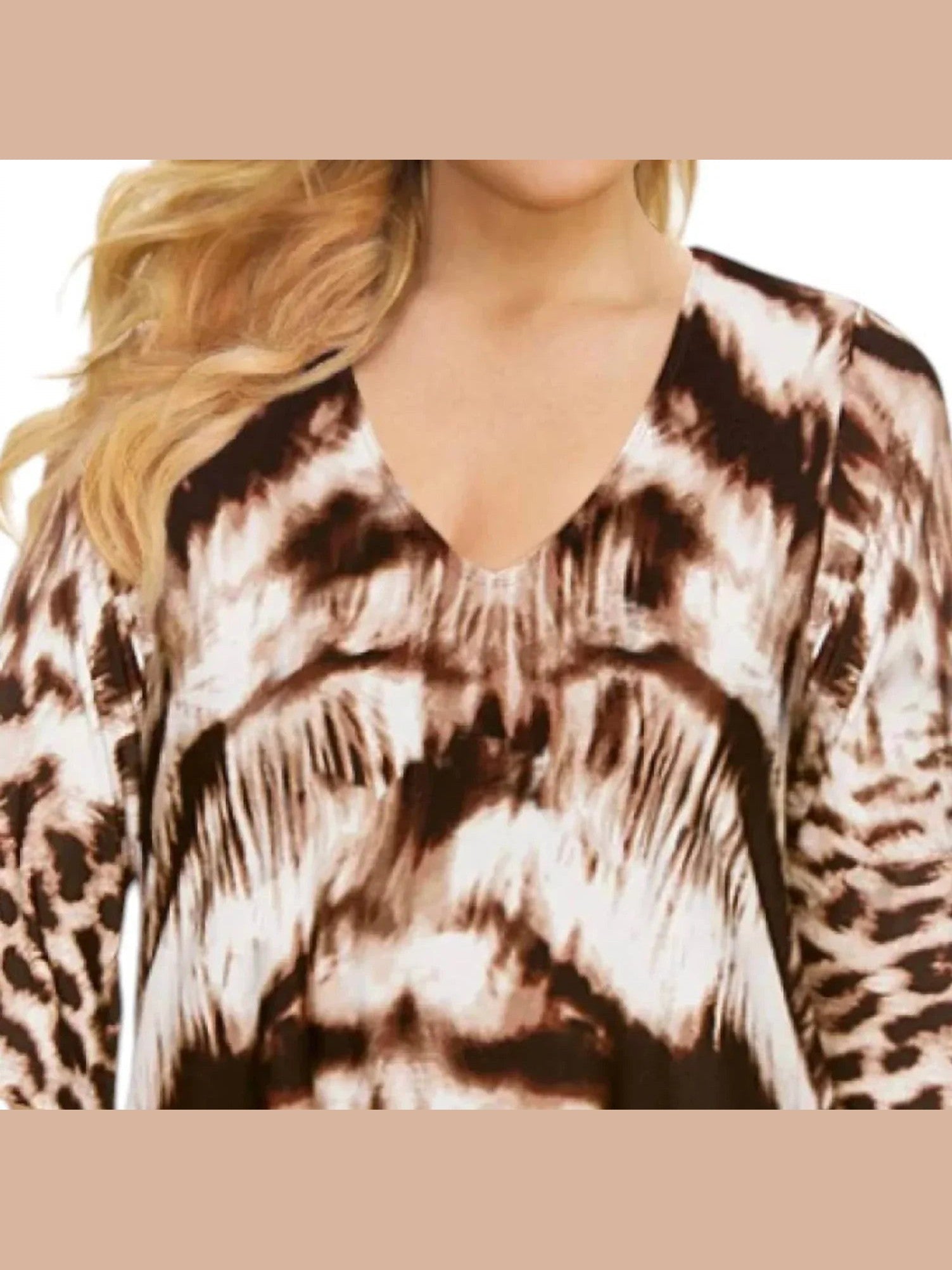 Plus Size Animal Print Sharkbite Tunic - Courbe et Compagnie