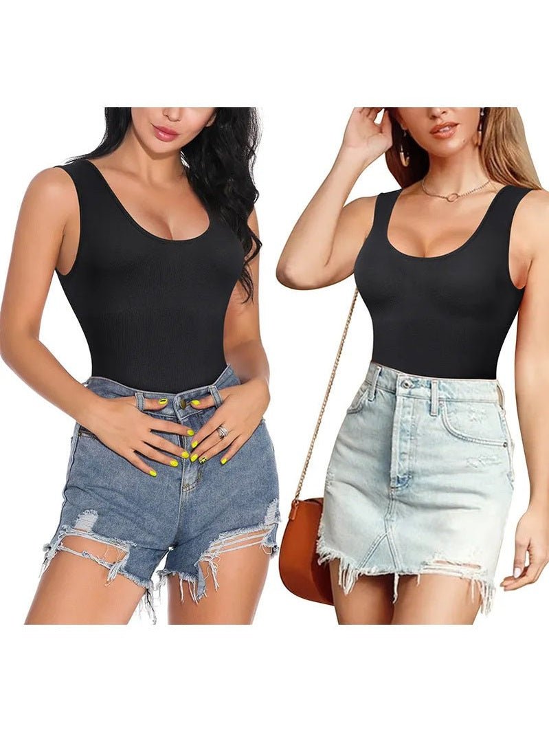 Plus Size Camisole Shapewear Bodysuit – Tummy Control Butt Lift Breast Support Open-Crotch Body Shaper for Women - Courbe et Compagnie