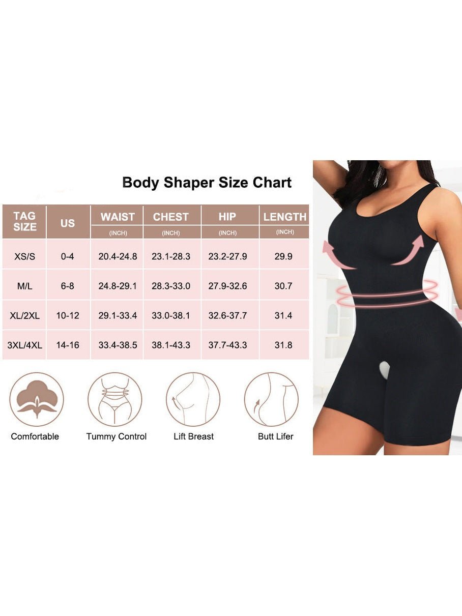 Plus Size Camisole Shapewear Bodysuit – Tummy Control Butt Lift Breast Support Open-Crotch Body Shaper for Women - Courbe et Compagnie