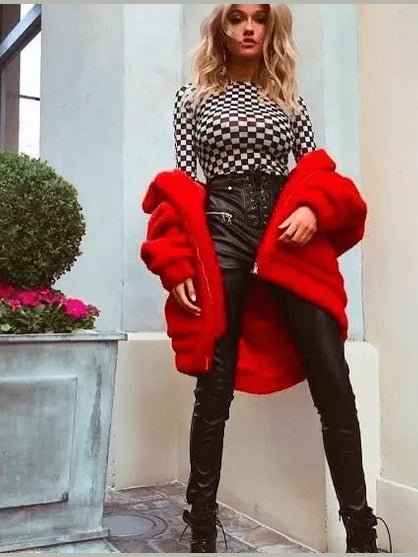 Plus Size Faux Fur Teddy Coat – Cozy Zip-Up Plush Jacket in 9 Colors - Courbe et Compagnie