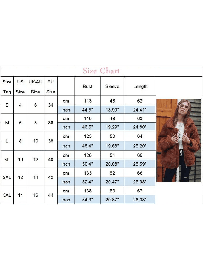 Plus Size Faux Fur Teddy Coat – Cozy Zip-Up Plush Jacket in 9 Colors - Courbe et Compagnie