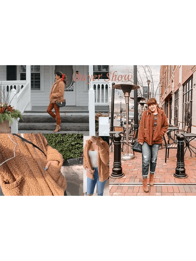 Plus Size Faux Fur Teddy Coat – Cozy Zip-Up Plush Jacket in 9 Colors - Courbe et Compagnie