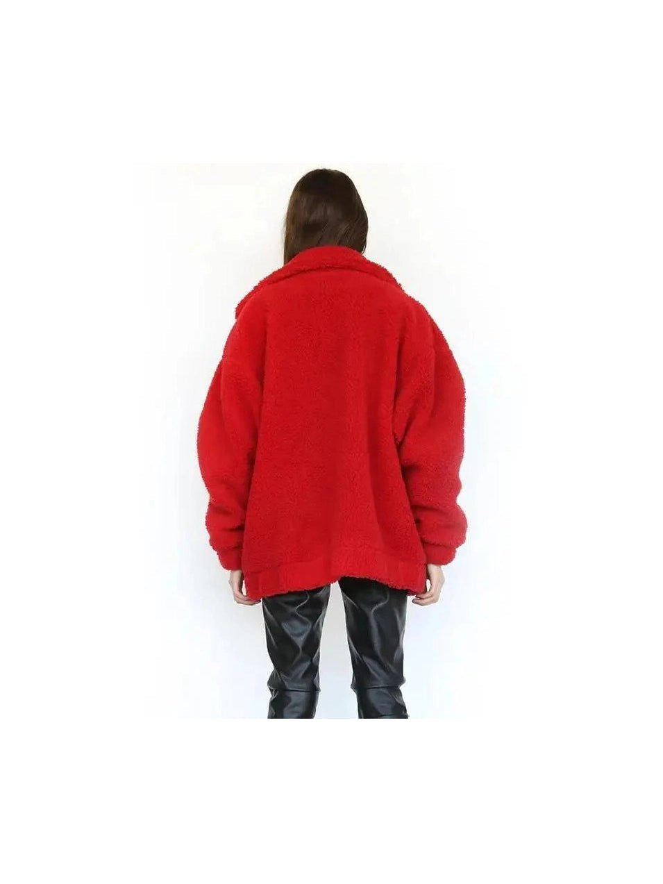 Plus Size Faux Fur Teddy Coat – Cozy Zip-Up Plush Jacket in 9 Colors - Courbe et Compagnie