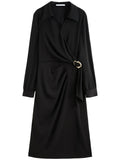 Plus Size Long Dress With Metal Detail For Spring Fashion - Courbe et Compagnie