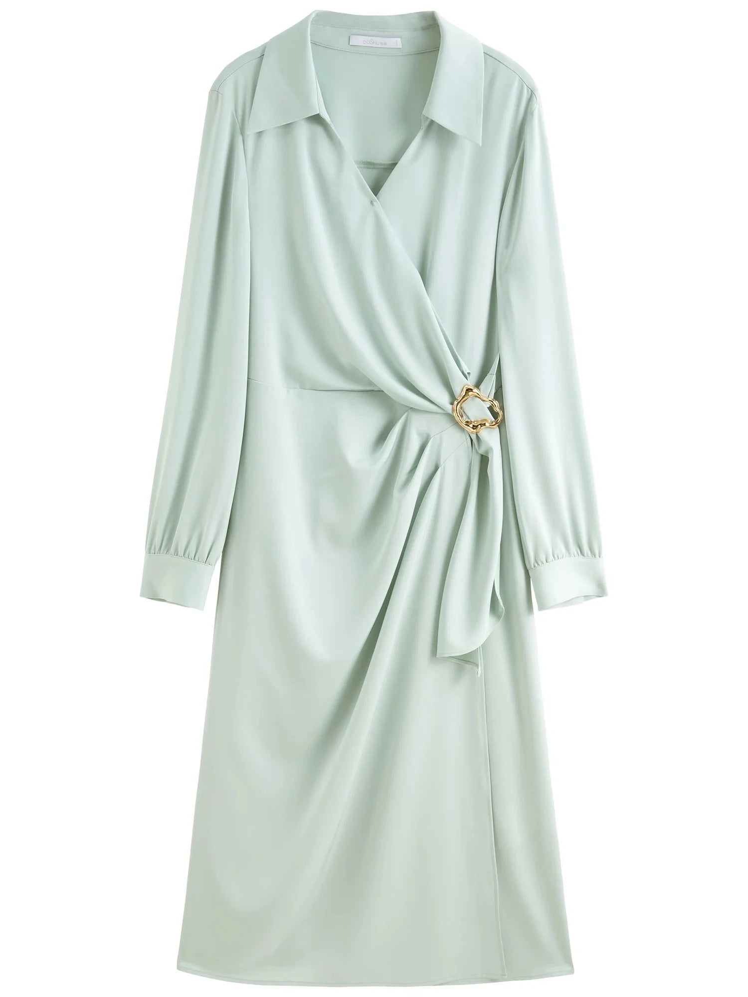 Plus Size Long Dress With Metal Detail For Spring Fashion - Courbe et Compagnie