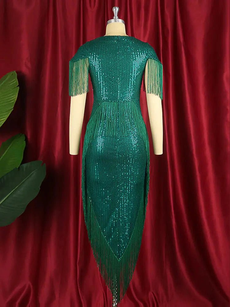 Plus Size Long Dress with Sequins for Women - Courbe et Compagnie