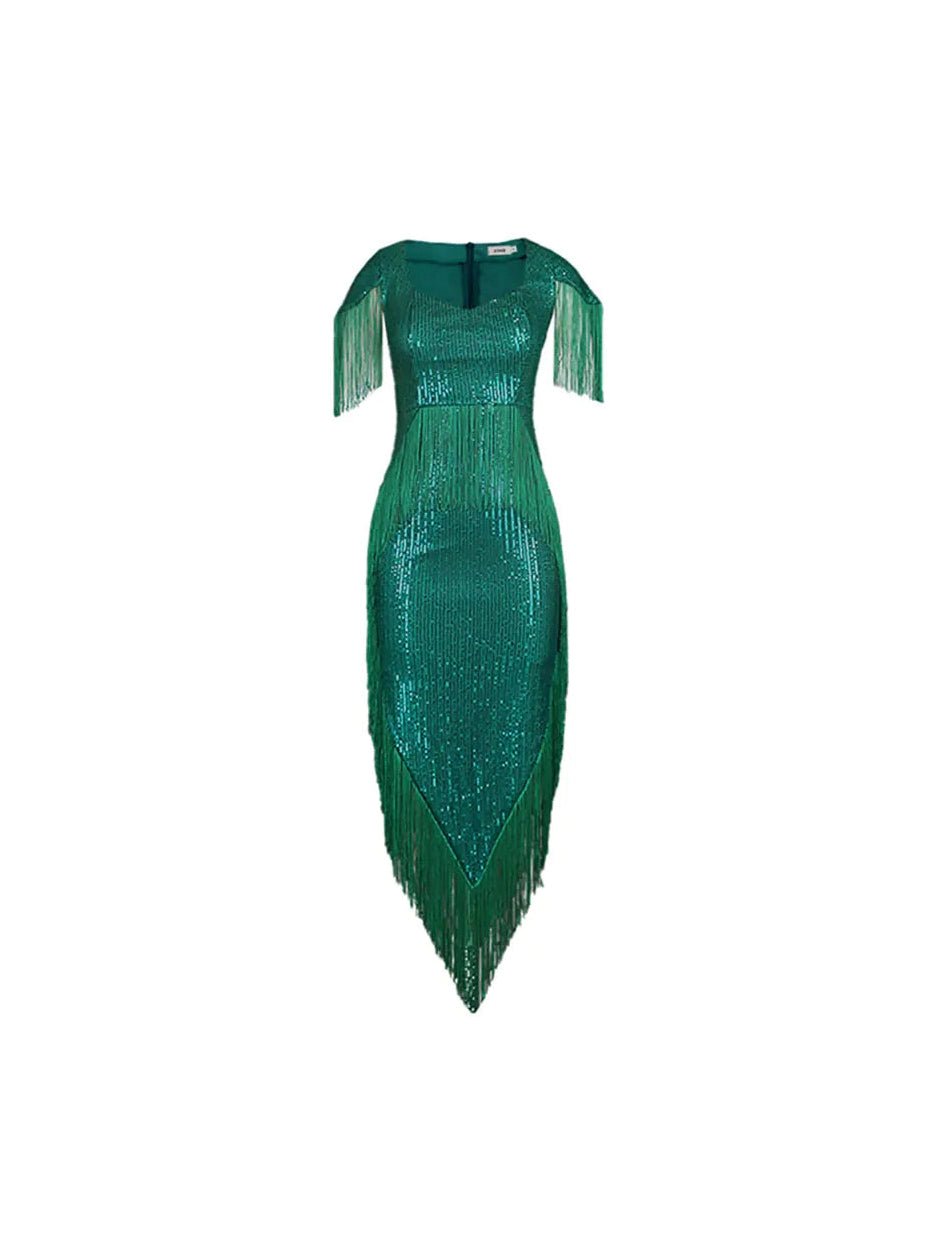Plus Size Long Dress with Sequins for Women - Courbe et Compagnie