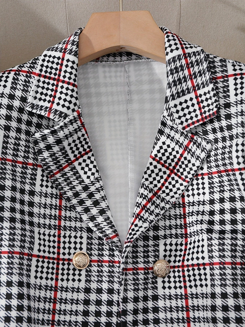 Plus Size Plaid Skirt Suit for Women – Two-Piece Blazer and High Waist Skirt Set - Courbe et Compagnie